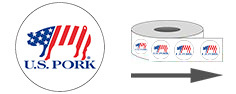 US PORK ロールステッカー（右出し）